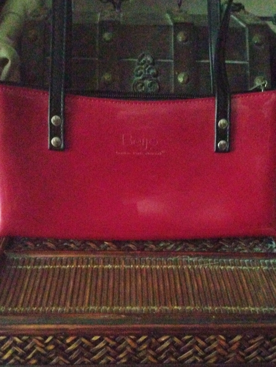 Beijo Handbags - Beijo Red Tote with Black Straps